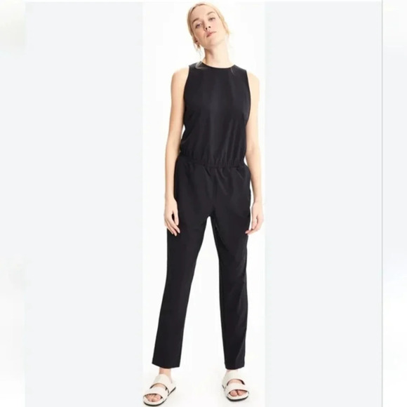 Lole Pants - Lolë Classic Navy Tie Waist Jumpsuit